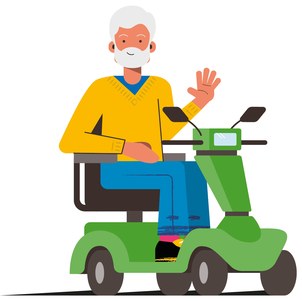 Mature Man in Mobility Scooter 02